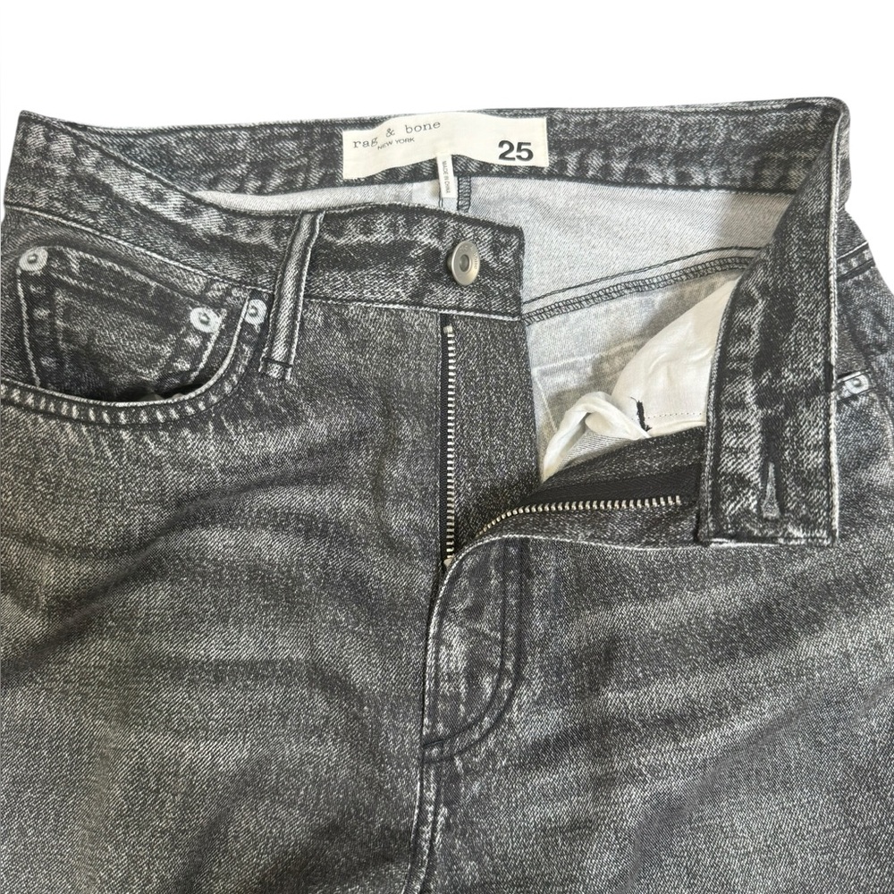 rag‎ & bone Liquid Alex High Rise Straight Leg Faux Jeans in Black Magic Size 25 - Picture 8 of 12